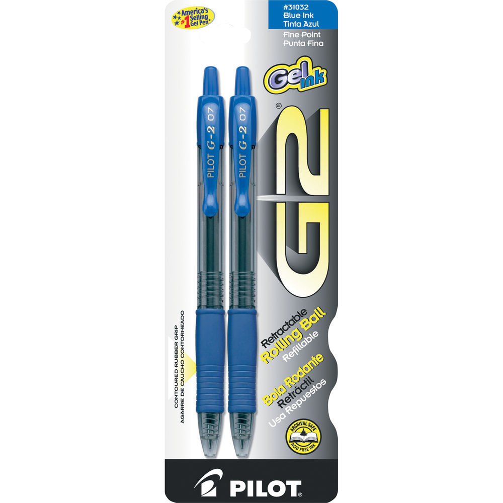 G2 Retractable Gel Pen | .7mm Blue 2Pk