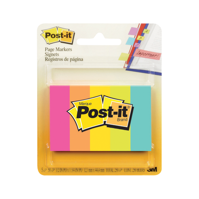Post-it Page Markers - Asst 5Pk