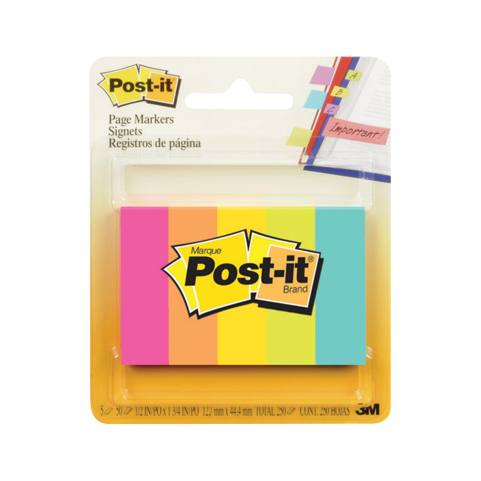 Post-it Page Markers - Asst 5Pk