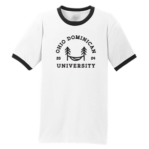 Summer Camp Ringer Tee, White/Black