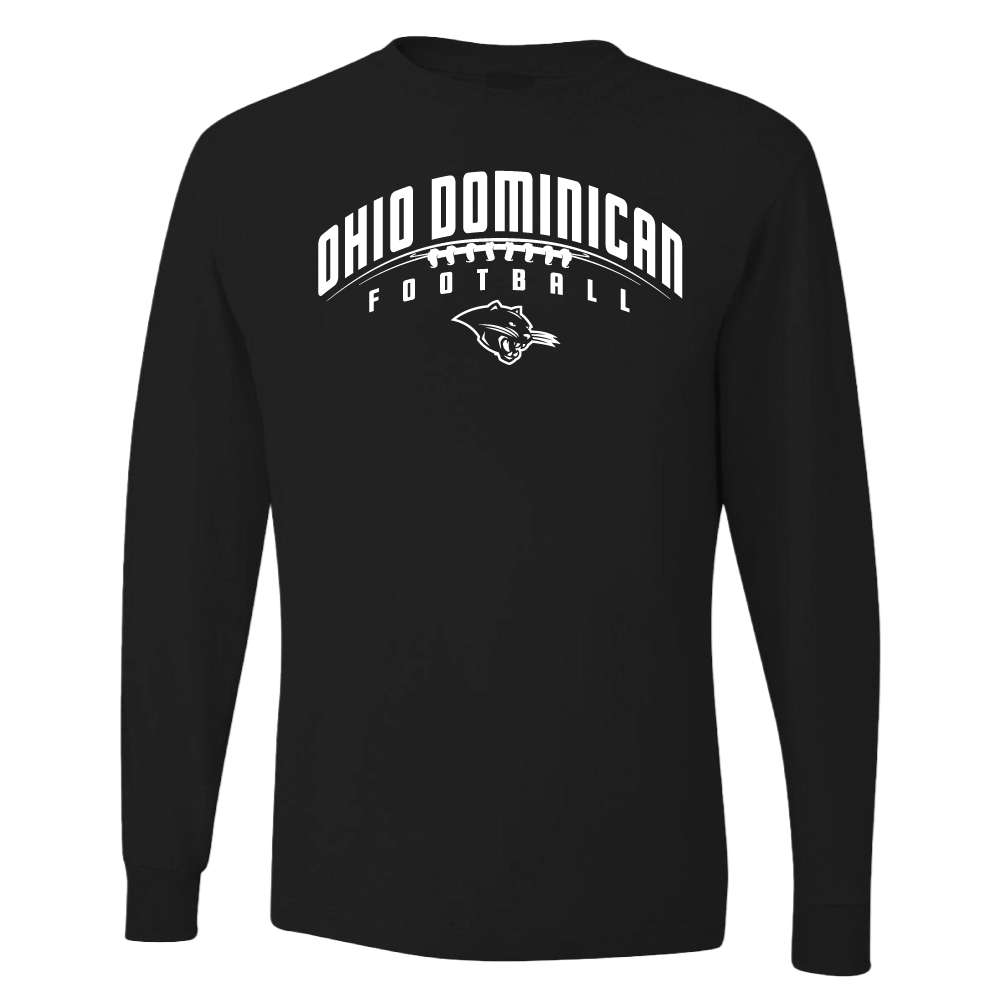 Long Sleeve Football Tee, Black