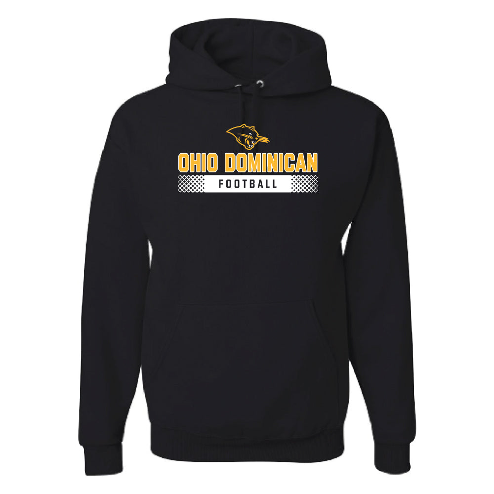 Hooded Football Sweatshirt, Black