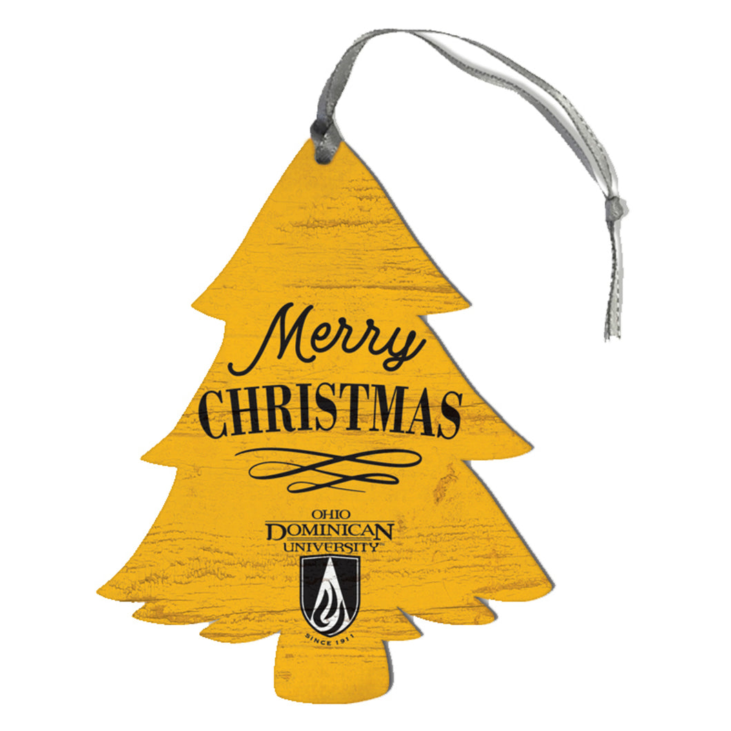 Wooden Tree Ornament, Yellow