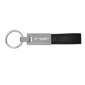 Luxe Leather Key Chain, Black